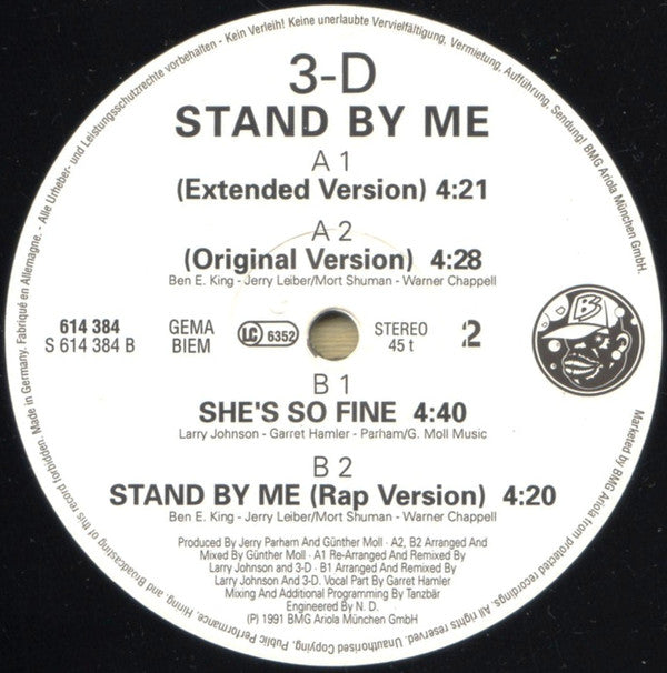 3-D - Stand By Me (12", Maxi) - De Platen Aap – Vinylwinkel in Brielle & online webshop voor muziekliefhebbers