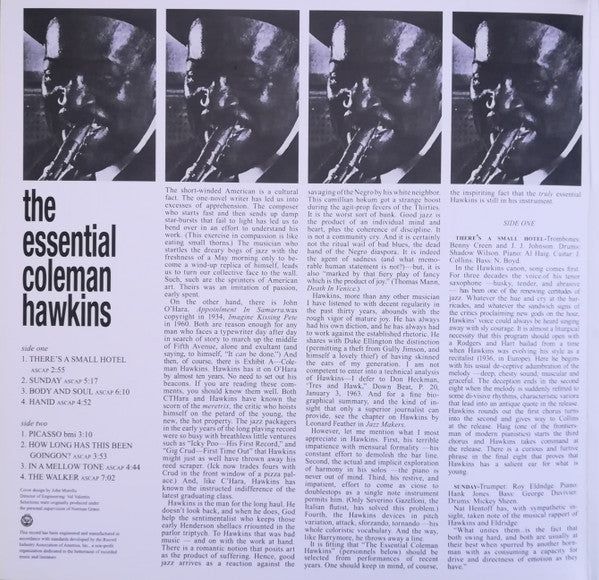 Coleman Hawkins : The Essential Coleman Hawkins (LP, Comp, RE, Gat)