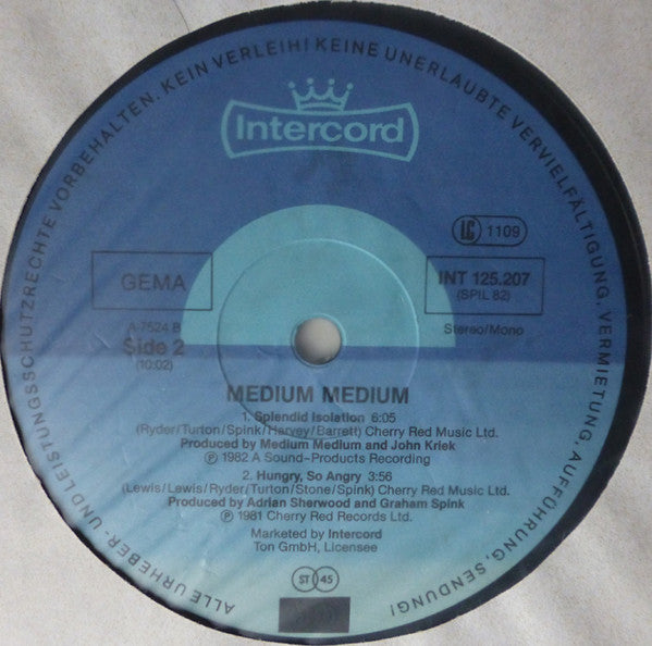 Medium Medium : Splendid Isolation (12", Single)