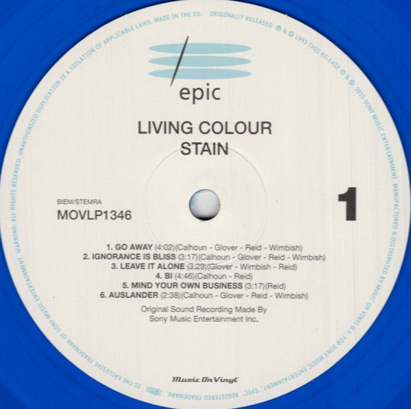Living Colour : Stain (LP,Album,Limited Edition,Numbered,Reissue)
