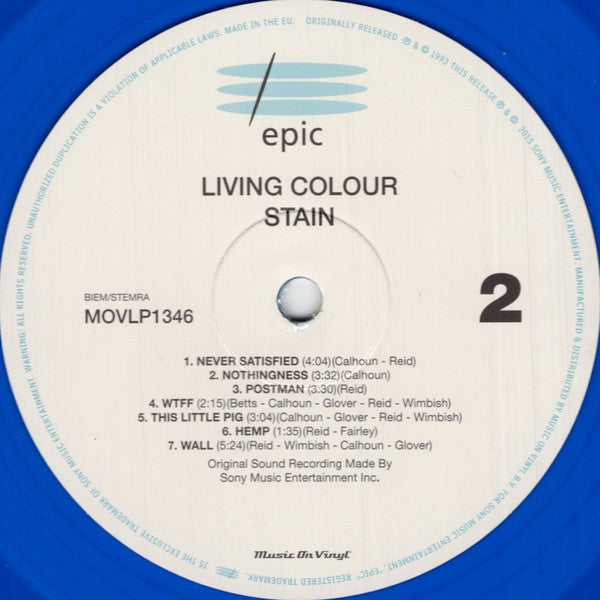 Living Colour : Stain (LP,Album,Limited Edition,Numbered,Reissue)
