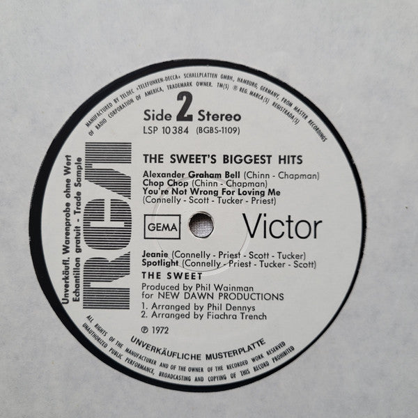 The Sweet : The Sweet's Biggest Hits (LP, Comp, Promo)