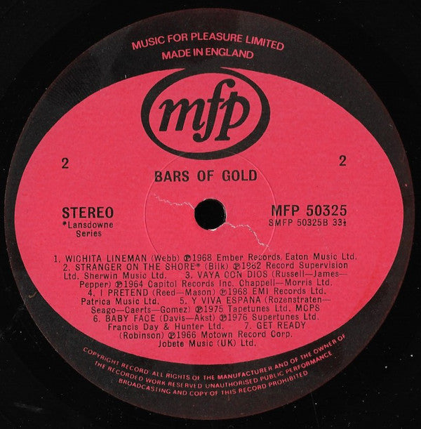 Various : Bars Of Gold (LP,Compilation,Stereo)
