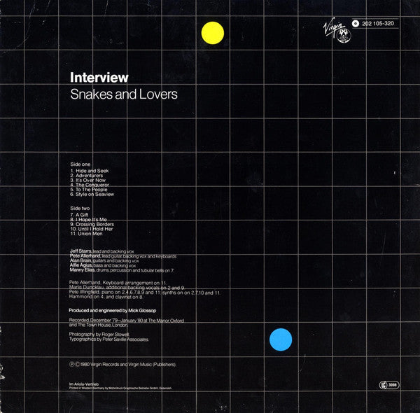 Interview : Snakes And Lovers (LP, Album)