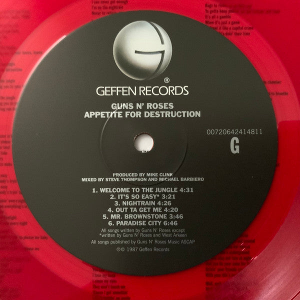 Guns N' Roses : Appetite For Destruction (LP, Album, RE, Red)