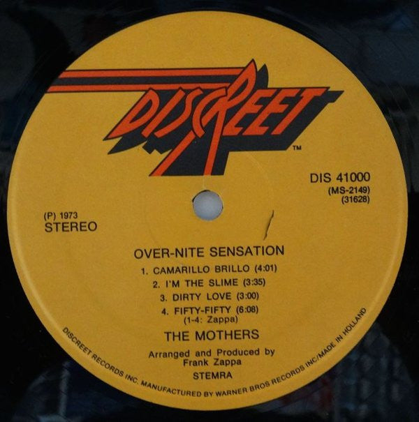 Frank Zappa And The Mothers : Over-Nite Sensation (LP, Album, Gat)