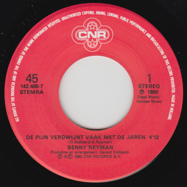 Benny Neyman : De Pijn Verdwijnt Met De Jaren (7", Single)