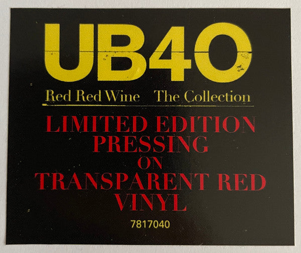 UB40 : Red Red Wine (The Collection) (LP, Comp, Ltd, RE, Red)
