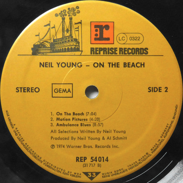 Neil Young : On The Beach (LP, Album, RE)
