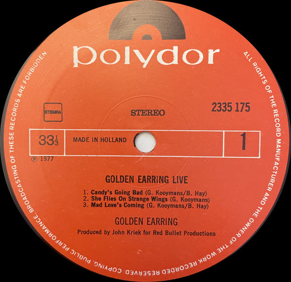 Golden Earring : Live (2xLP, Album, Gat)