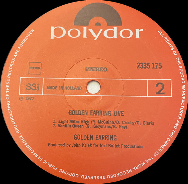 Golden Earring : Live (2xLP, Album, Gat)