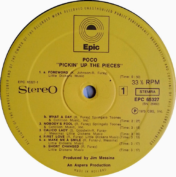 Poco (3) : Pickin' Up The Pieces (LP, Album, RE, Gat)