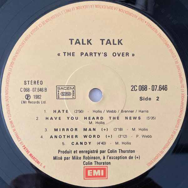 Talk Talk : The Party's Over (LP, Album)
