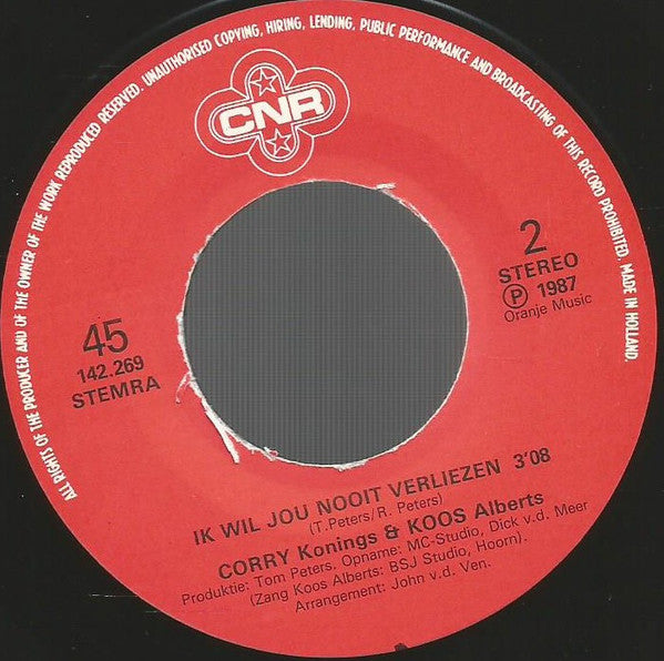 Corry* & Koos* : Ik Verlang Naar Jou (7", Single)
