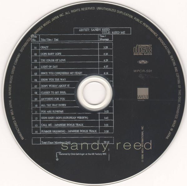 Sandy Reed - Reed Me (CD, Album) - De Platen Aap – Vinylwinkel in Brielle & online webshop voor muziekliefhebbers