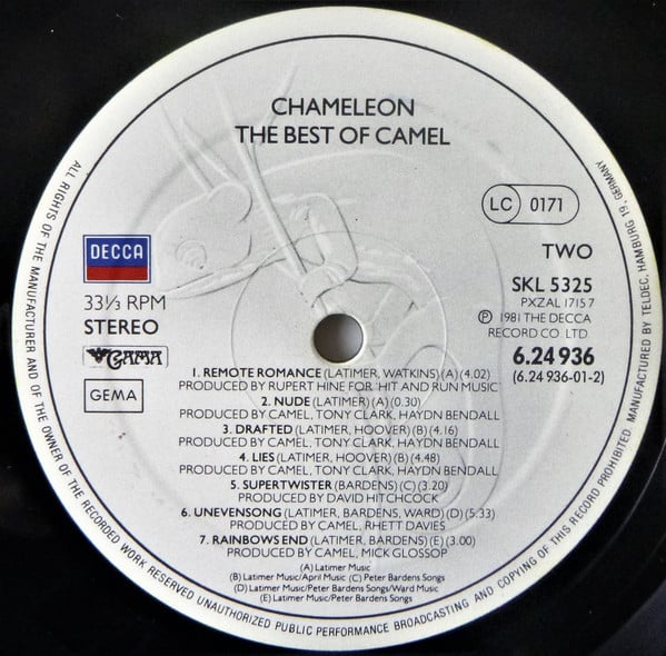 Camel : Chameleon The Best Of Camel (LP, Comp)