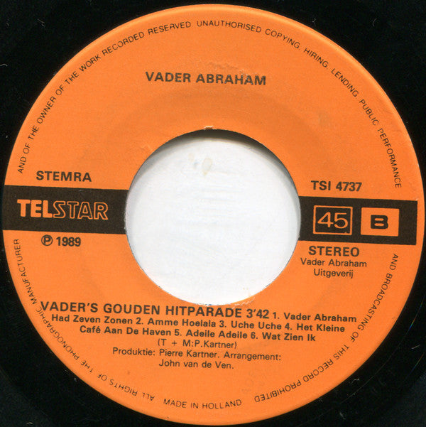 Vader Abraham : Op De Deksel Van De Jampot ... (7", Single)