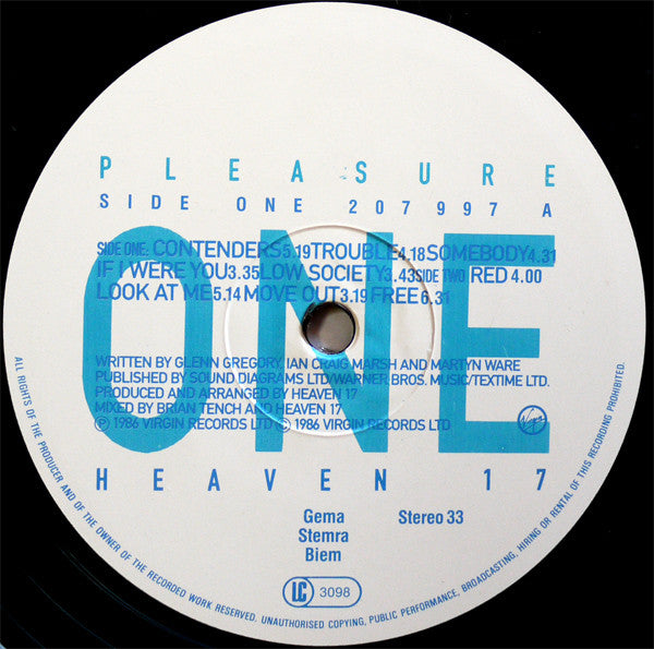 Heaven Seventeen* : Pleasure One (LP, Album)