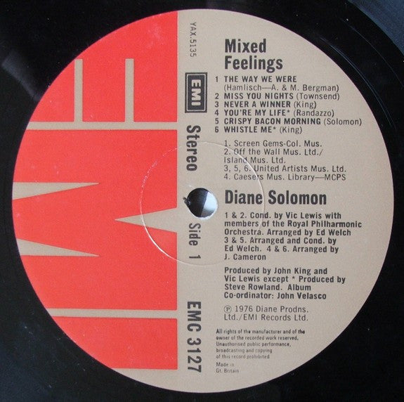 Diane Solomon : Mixed Feelings (LP, Album)
