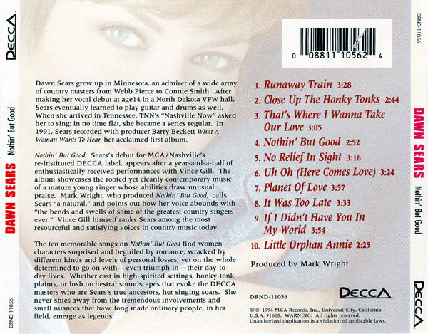 Dawn Sears - Nothin' But Good (CD, Album) - De Platen Aap – Vinylwinkel in Brielle & online webshop voor muziekliefhebbers