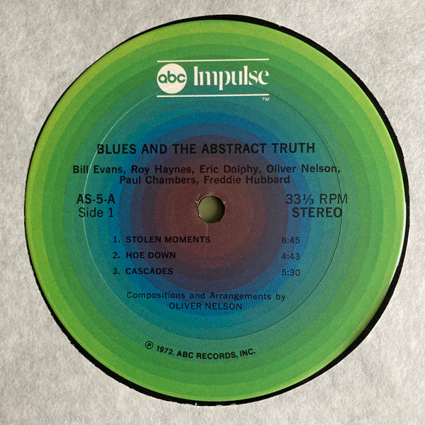 Oliver Nelson Starring Paul Chambers (3), Eric Dolphy, Bill Evans, Roy Haynes, Freddie Hubbard : The Blues And The Abstract Truth (LP, Album, RE, Gat)