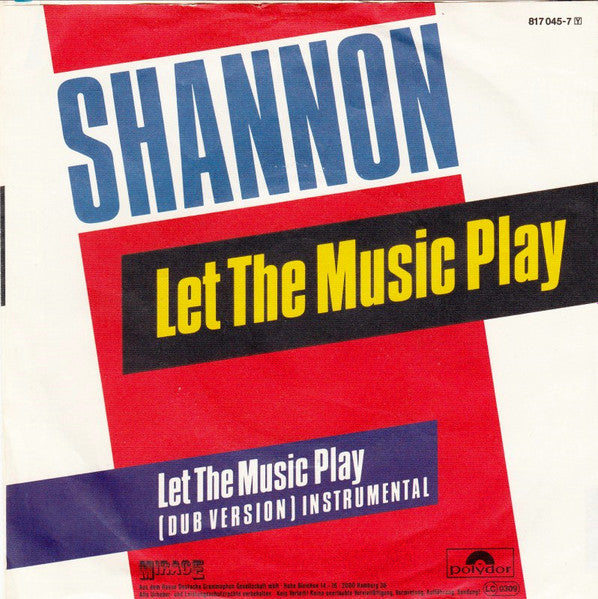 Shannon : Let The Music Play (7")