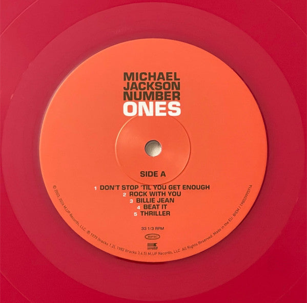 Michael Jackson : Number Ones (2xLP, Album, Comp, RE, Red)