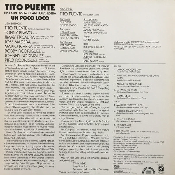 Tito Puente And His Latin Ensemble* And Orchestra* : Un Poco Loco (LP, Album)