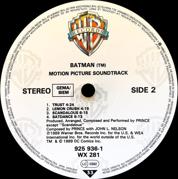 Prince : Batman™ (Motion Picture Soundtrack) (LP, Album)