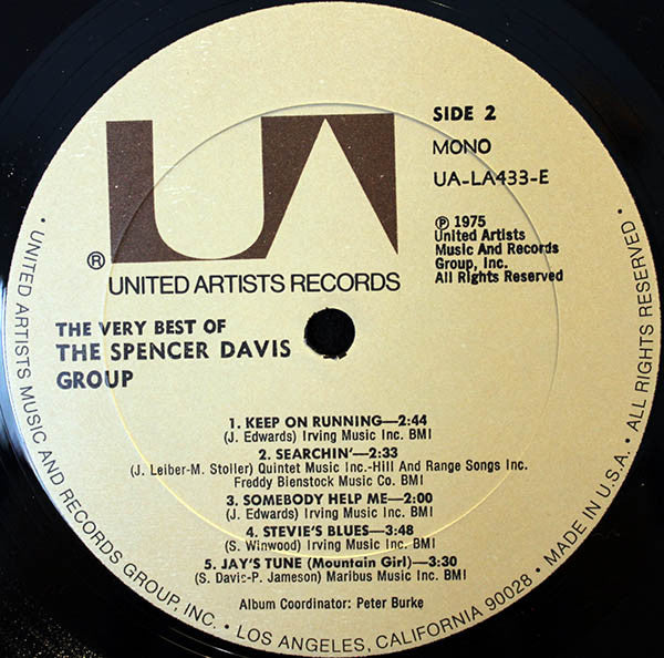 The Spencer Davis Group : The Very Best Of The Spencer Davis Group (LP, Comp, Mono, Ter)