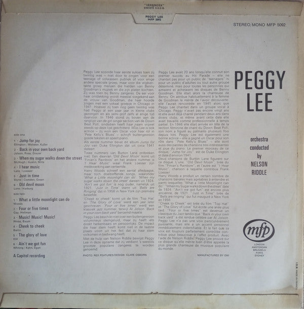 Peggy Lee : Peggy Lee (LP, Album, RE)