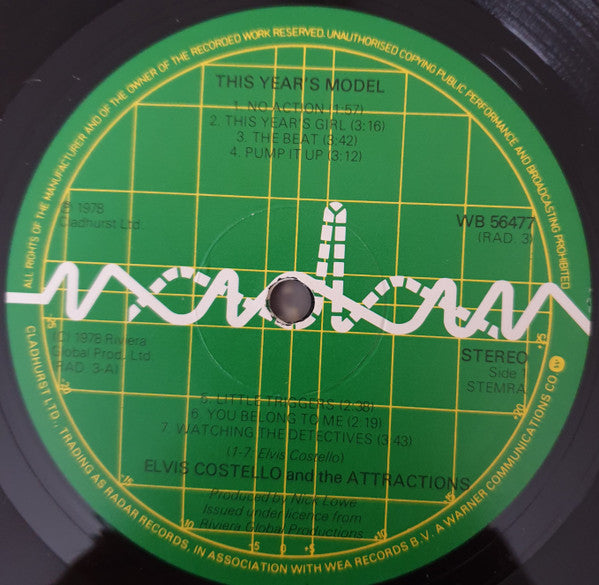 Elvis Costello & The Attractions : This Year's Model (LP, Album + 7")