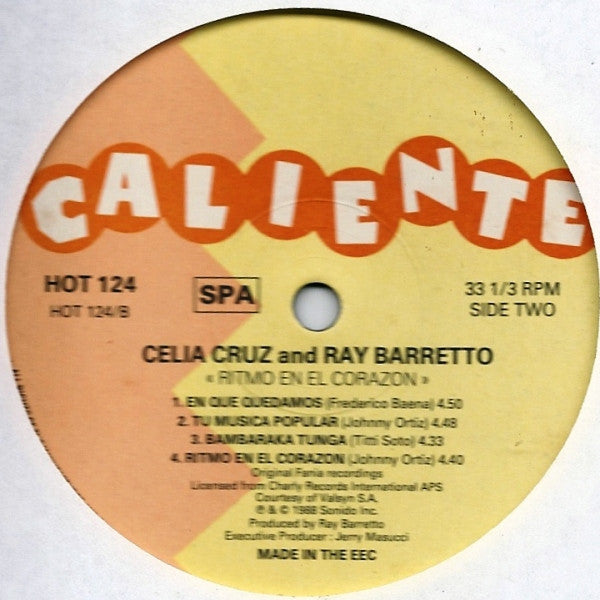 Celia Cruz & Ray Barretto : Ritmo En El Corazon (LP, Album, RE)