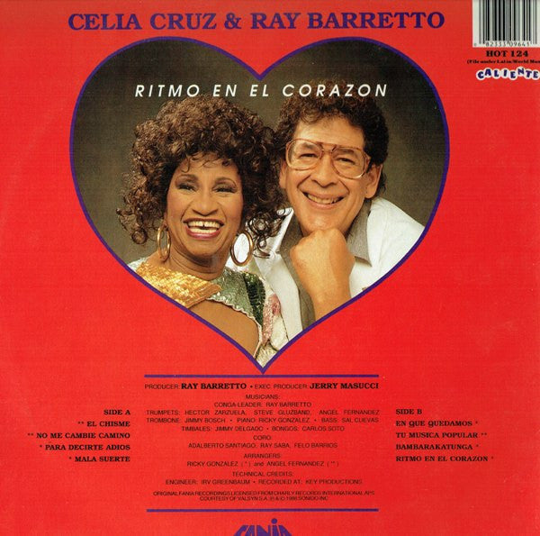 Celia Cruz & Ray Barretto : Ritmo En El Corazon (LP, Album, RE)