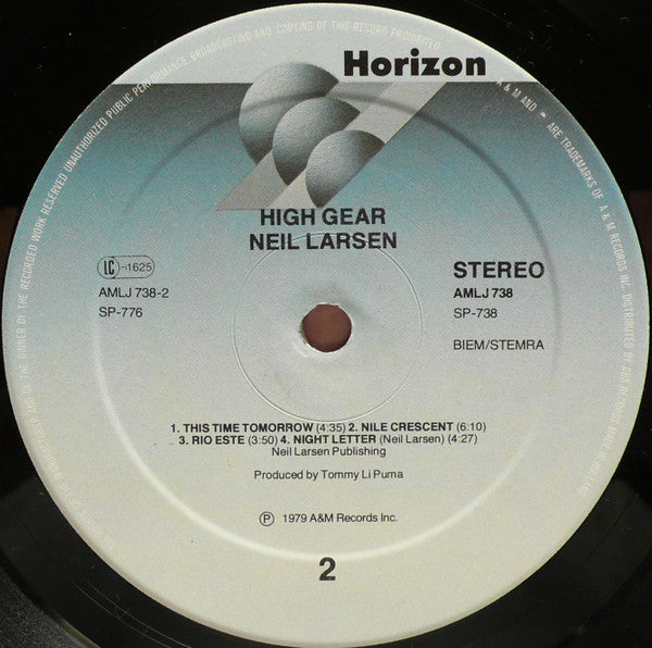 Neil Larsen : High Gear (LP, Album)