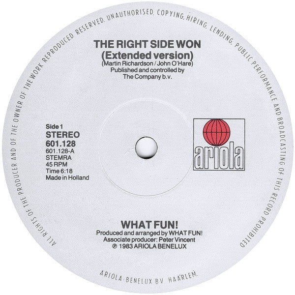 What Fun! : The Right Side Won (12")