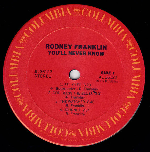 Rodney Franklin : You'll Never Know (LP, Album, Ter)