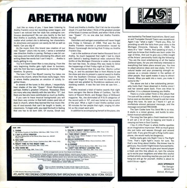Aretha Franklin - Aretha Now (LP, Album, CT ) - De Platen Aap – Vinylwinkel in Brielle & online webshop voor muziekliefhebbers