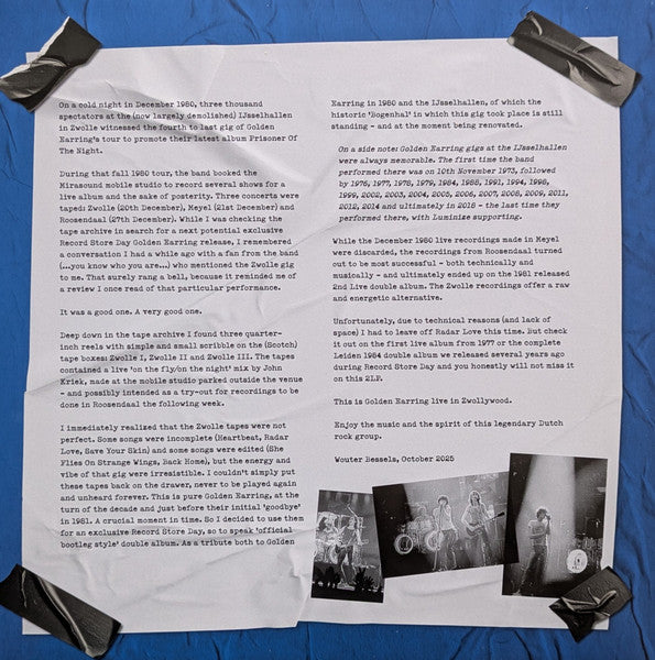 Golden Earring : Zwollywood (Live 1980) (2xLP, RSD, Ltd, Num, Blu)