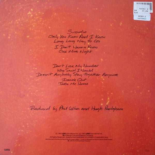 Phil Collins : No Jacket Required (LP,Album,Club Edition,Stereo)