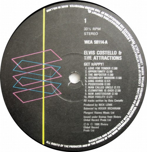 Elvis Costello And The Attractions* : Get Happy! (LP, Album)