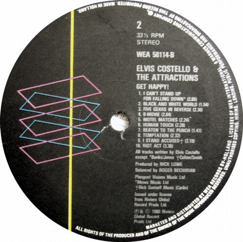 Elvis Costello And The Attractions* : Get Happy! (LP, Album)