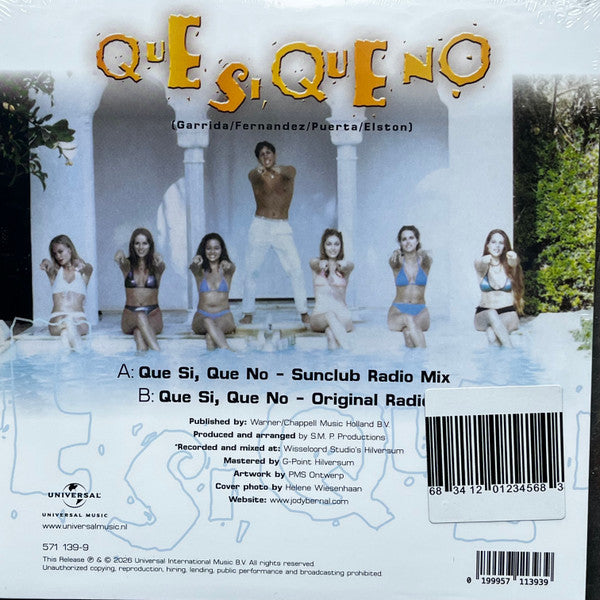 Jody Bernal : Que Si, Que No (7", RSD, Single, Tra)