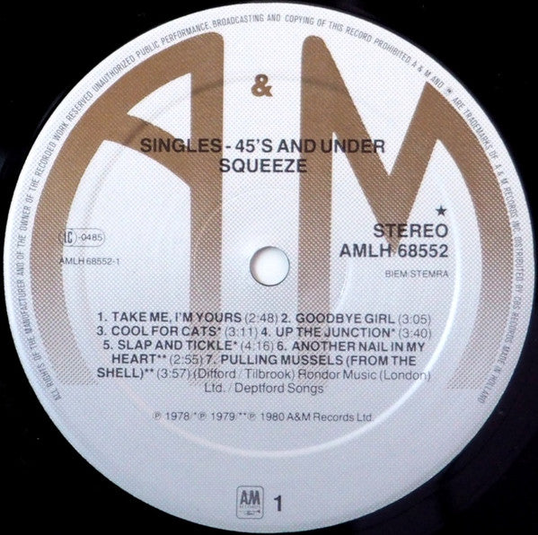 Squeeze (2) : Singles - 45's And Under (LP, Comp)