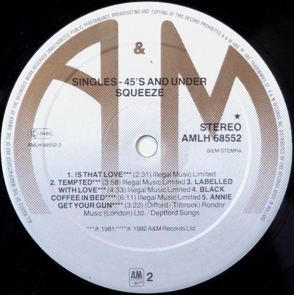 Squeeze (2) : Singles - 45's And Under (LP, Comp)