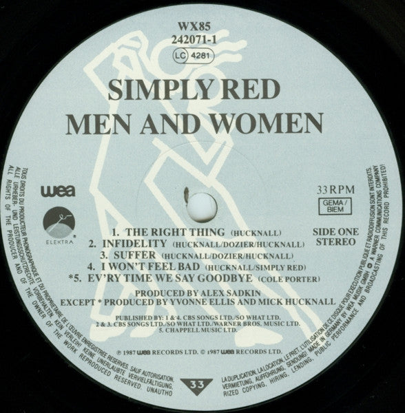 Simply Red : Men And Women (LP, Album, CBS)