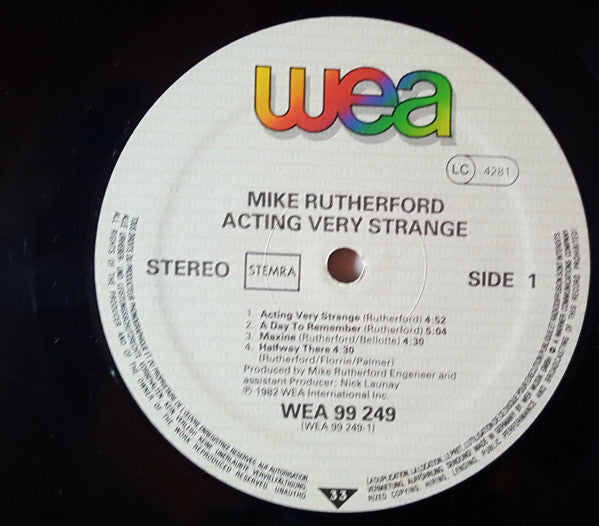 Mike Rutherford - Acting Very Strange (LP, Album) - De Platen Aap – Vinylwinkel in Brielle & online webshop voor muziekliefhebbers