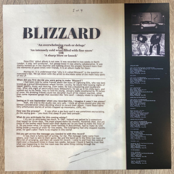 Dove Ellis : Blizzard (LP, Album, Ltd, Gol)