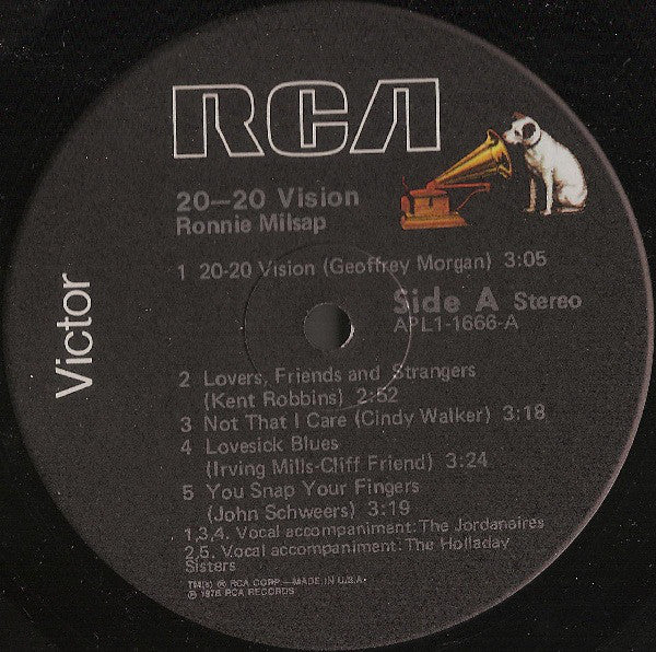 Ronnie Milsap : 20-20 Vision (LP, Album, Bla)