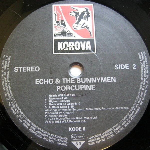Echo & The Bunnymen : Porcupine (LP, Album)